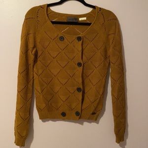 Numph Anthropologie mustard cardigan, size small.